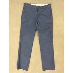 Cole Haan Dress Pants Men's 32X30 Navy Cotton Grand OS Flat Front Stretch Chino